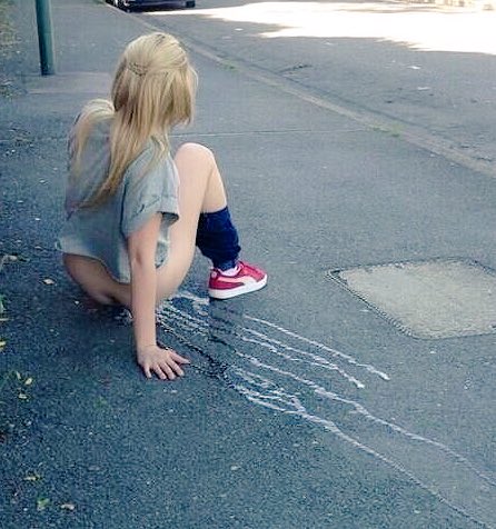 Black white girl peeing together