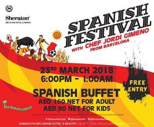 TheCapitalList (@thecapitallist) on Twitter photo #Tomorow, don't miss the #Spanish-themed #Festival on the #beach at <a href="/SheratonAUH/">Sheraton Abu Dhabi</a>
#Unlimited Spanish buffet, on the #sandy beach, sounds like an ideal Friday plan
All details: goo.gl/6S6seb #Tomorow, don't miss the #Spanish-themed #Festival on the #beach at <a href="/SheratonAUH/">Sheraton Abu Dhabi</a>
#Unlimited Spanish buffet, on the #sandy beach, sounds like an ideal Friday plan
All details: goo.gl/6S6seb