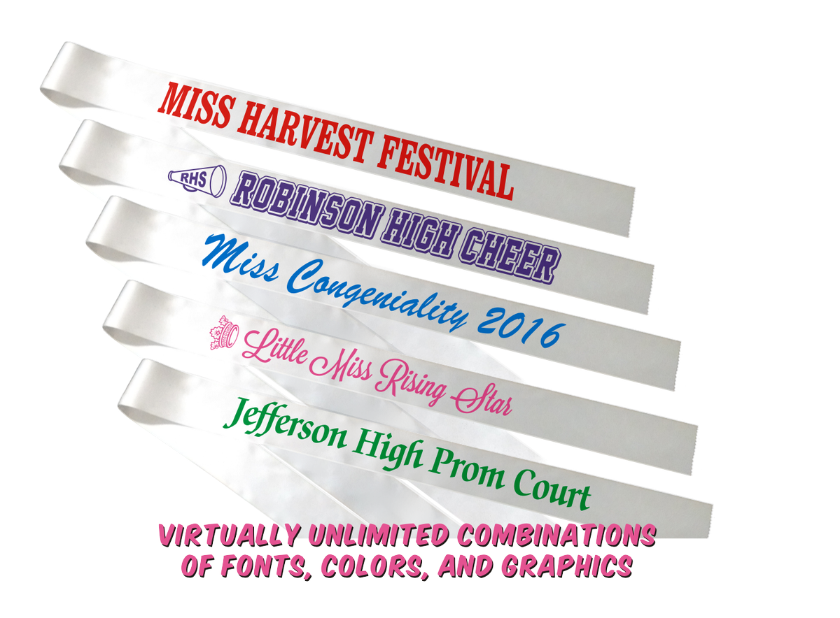 PageantSashes's tweet image. .
Event #sashes - $8.75 each with free shipping. 
.
Quantity of 20 or more - all with the same print. Any font, any color. Graphics too! Quality 3" woven satin with bright durable print that will not wear off. endangerous.com/pageant.html
.
#pageant #parade #convention