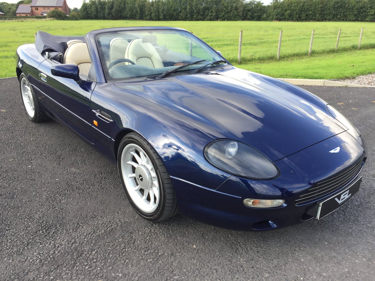 VSLclassics's tweet photo. 'A brace of Volantes'. Two stunning 1997 Aston Martin DB7 Supercharged Automatic Volantes for sale. Both Blue, Both Cream Leather &amp; Both ready for spring!https://t.co/0S4EO5p0hz @astonmartin @AndyatAston @AstonMartinOC #classiccars #AstonMartin #astonmartinlagonda#aston https://t.co/QJqUKnotec