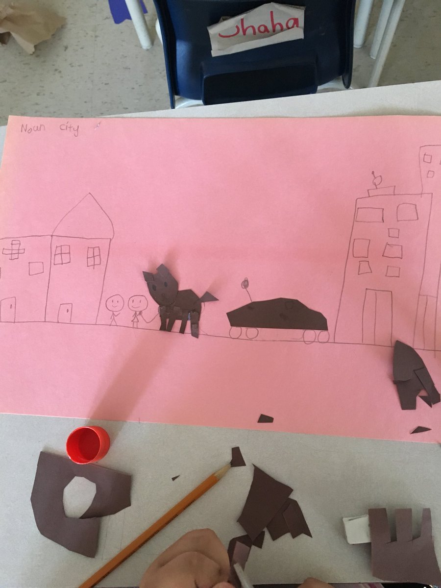 ChantalUlicny's tweet image. Noun Town is in the works! Their creations are looking great! #grammarfun