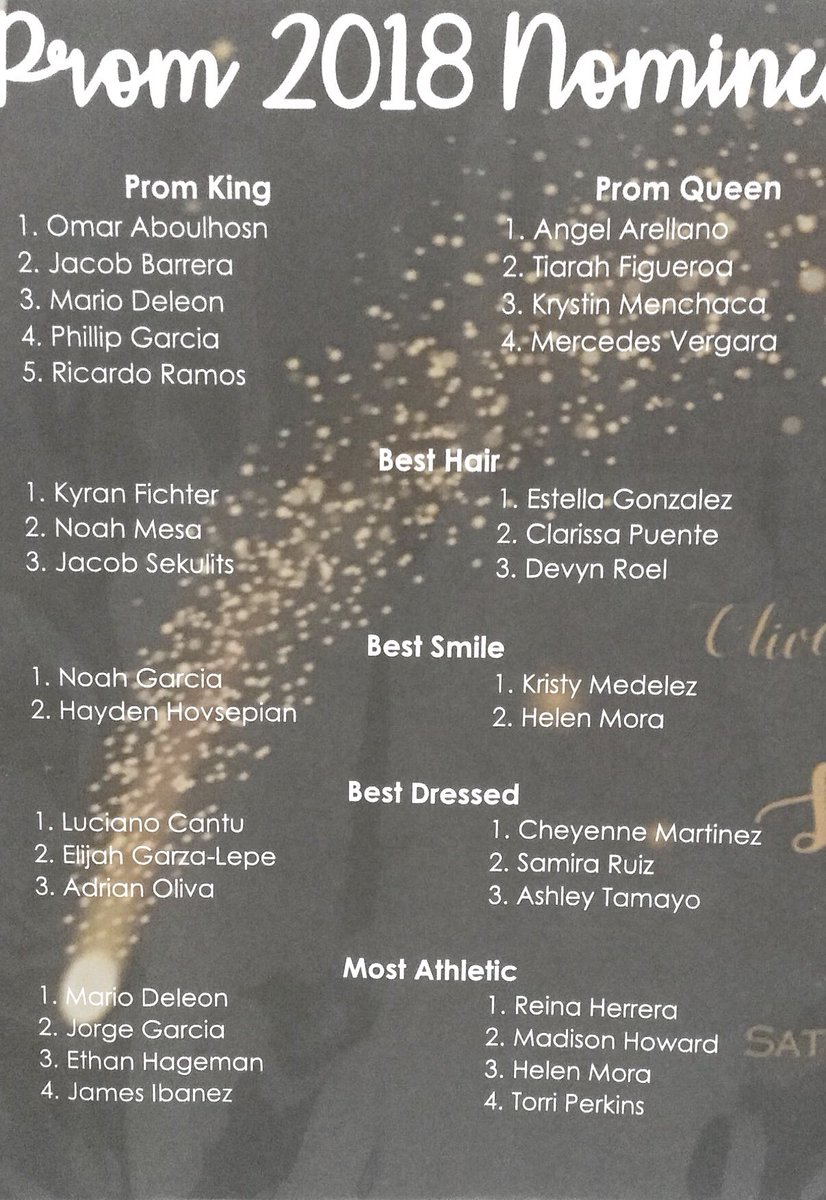 ‼️ 2018 PROMINEES‼️