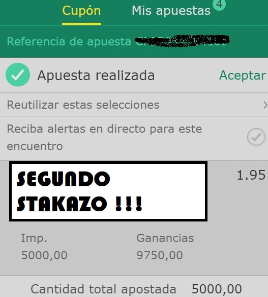 Mas de 15.000 Euros en 3 Partidos. Terminando el mes muy positivos y queremos rematar la faena!!!