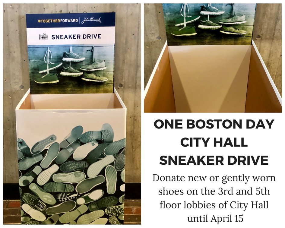 marty_walsh's tweet photo. From now through April 15, we're collecting new or gently worn shoes to benefit @SFHBoston for #OneBostonDay in partnership with @johnhancockusa. What will you do? https://t.co/betKOubWVz