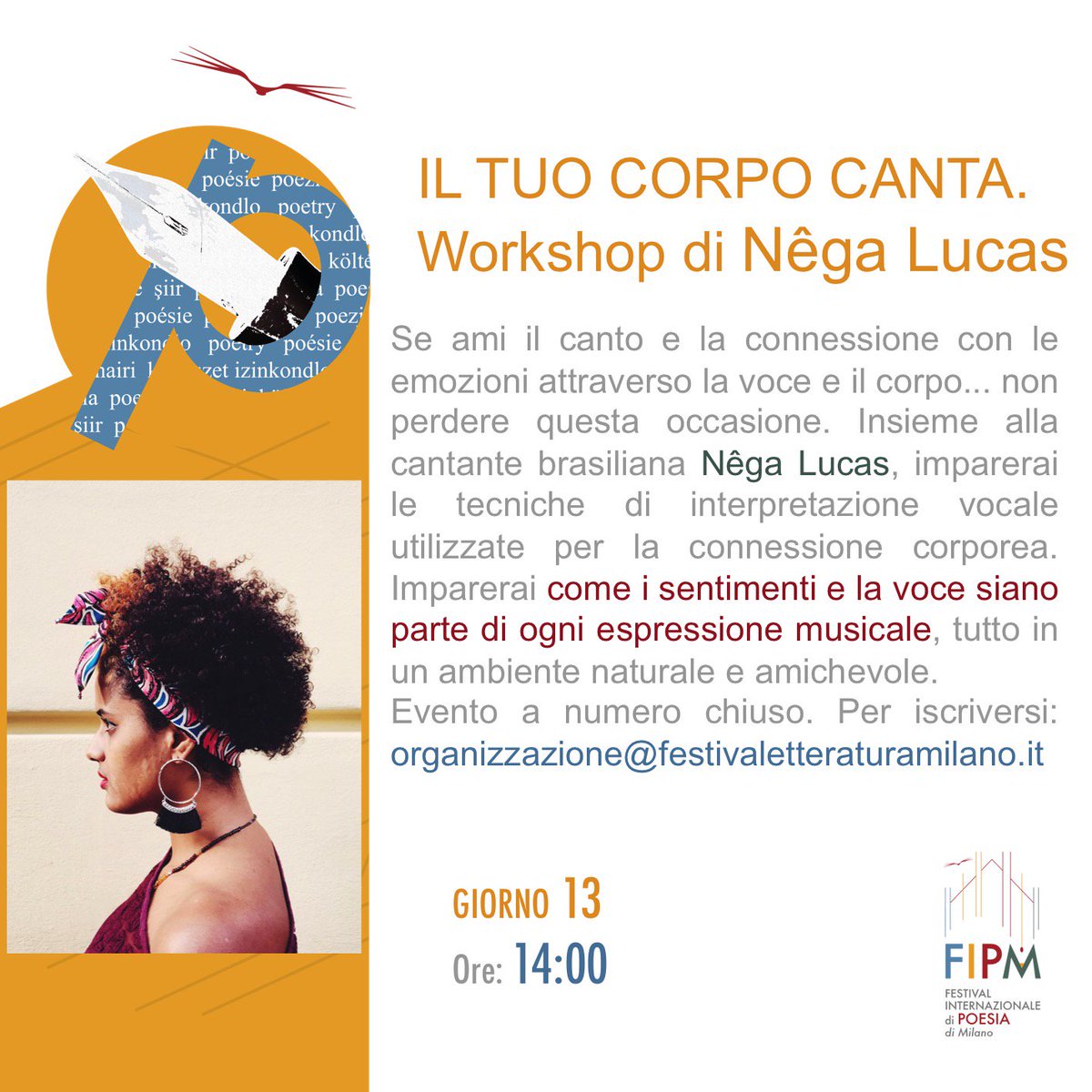 FLMilano's tweet photo. Al FIPM, con noi. 12 e 13 maggio 2018
#FIPM2018l #LetMiFest #Poesia #Milano @MudecMi https://t.co/1EdeKY4Gcp