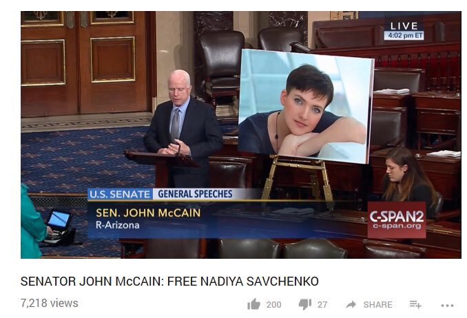 @SenJohnMcCain r u going to stage another show in senate since #freesavchenko is arrested again, but now by #Ukrainian gov? :D