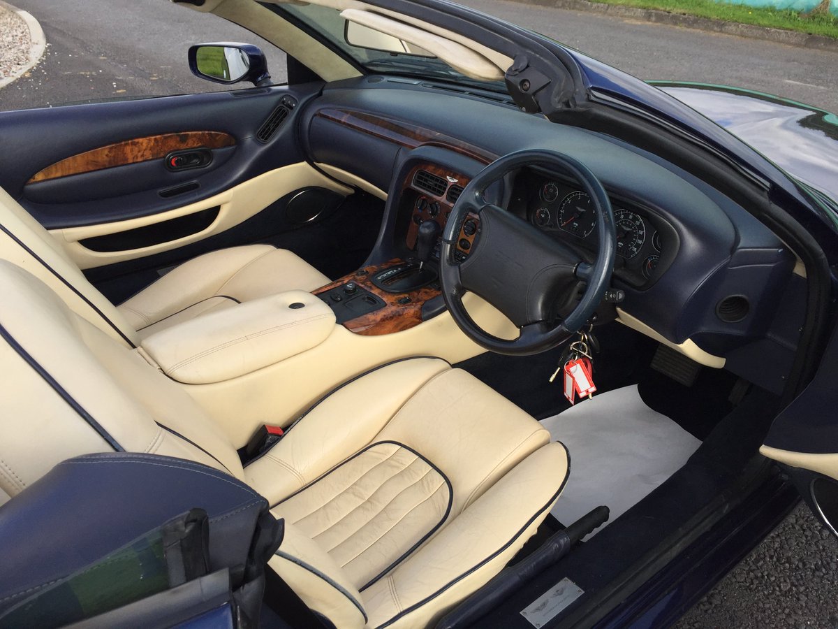 VSLclassics's tweet photo. 'A brace of Volantes'. Two stunning 1997 Aston Martin DB7 Supercharged Automatic Volantes for sale. Both Blue, Both Cream Leather &amp; Both ready for spring!https://t.co/0S4EO5p0hz @astonmartin @AndyatAston @AstonMartinOC #classiccars #AstonMartin #astonmartinlagonda#aston https://t.co/QJqUKnotec