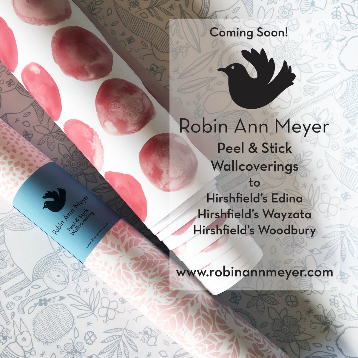 robinannmeyer's tweet image. Very excited to announce I will be rolling out my Peel &amp;amp; Stick line in several new Hirshfield’s locations this summer!  #hirshfields #wallpaper #minneapolis #localbuisness #interiordesign