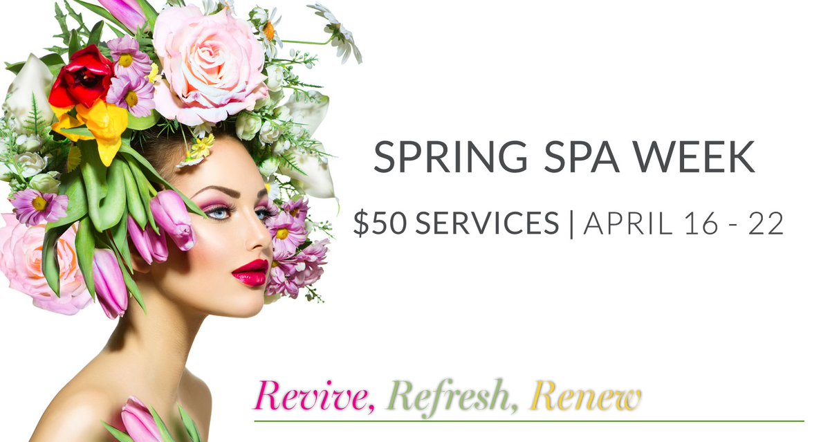 SPAWEEK's tweet image. Where are you going for #SpringSpaWeek2018? Book now for $50 services from April 16-22. #MySpaWeek #SpaWeek2018 #SpaWeek #MySpaWeek #SpaWeek2018 #SpaWeek