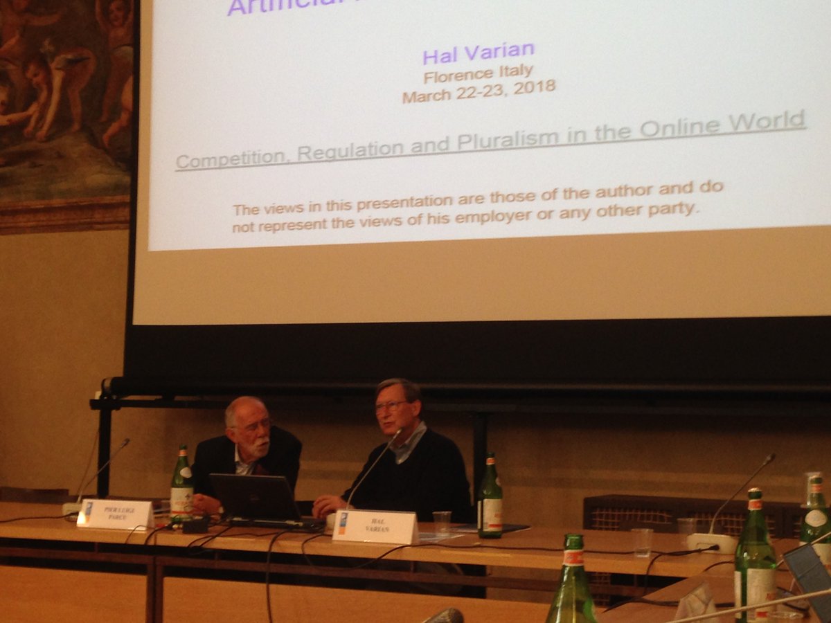 eldaelda's tweet photo. Full room for the keynote speech of #HalVarian at the @FSRComsMedia @ENTraNCEatEUI  @CmpfEui seminar #AI #MachineLearning https://t.co/E8UqYb8WRc