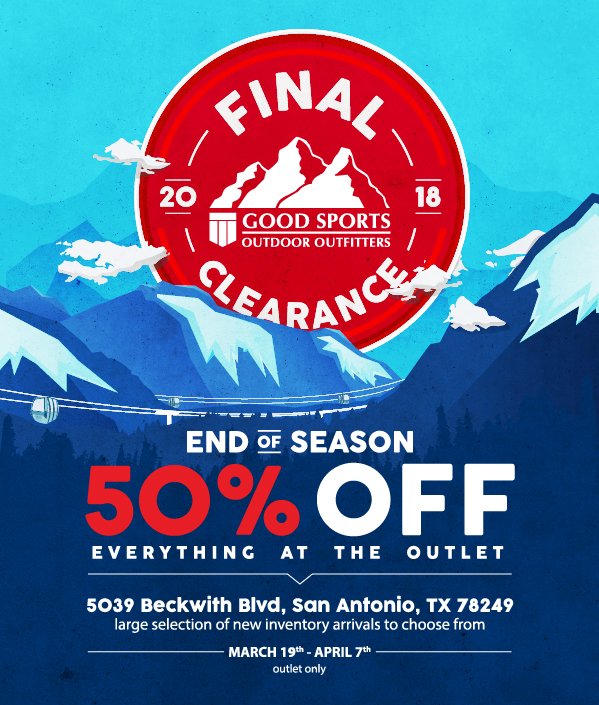 GSOutdoor's tweet photo. 50% Off? New Inventory? Everything?

You seriously need to come check out these deals
Here's the address: https://t.co/AejV0jM8PJ

#Outlet #sale #Goodsports https://t.co/WEIqW028Ea