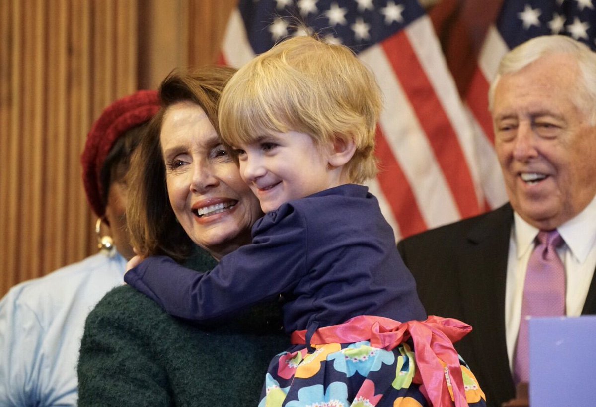 Leader Pelosi with Charlie Wood, a member of the Little Lobbyists, a group of health care activists made up of children with special health care needs and their families.
