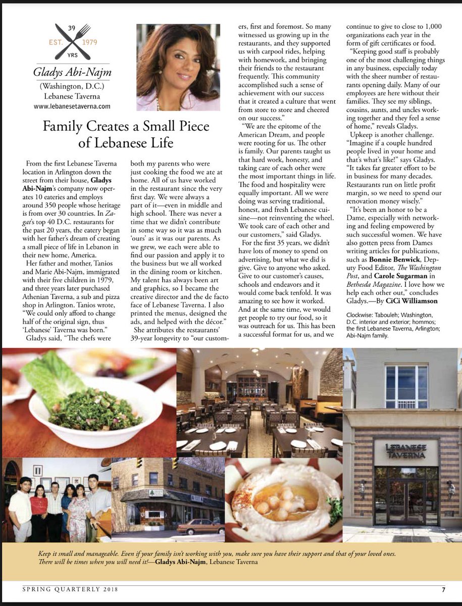 lebanesetaverna's tweet photo. Dame right, two decades! @AbiGladys was featured at Les Dames d 'Escoffier International, a philanthropic organization of women leaders in the culinary world. #lesdamesdescoffier #womeninfood #restaurantindustry #food #foodies #culinaryarts #hospitality #dcdames https://t.co/Uh8SeloQWC