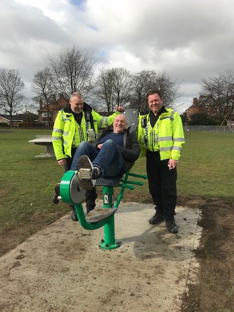 New adult exercise equipment installed on Ethel Ward, Haxby. Our local PCSO's joined the Clerk to help oversee the installation and to ensure it was all in good working order.