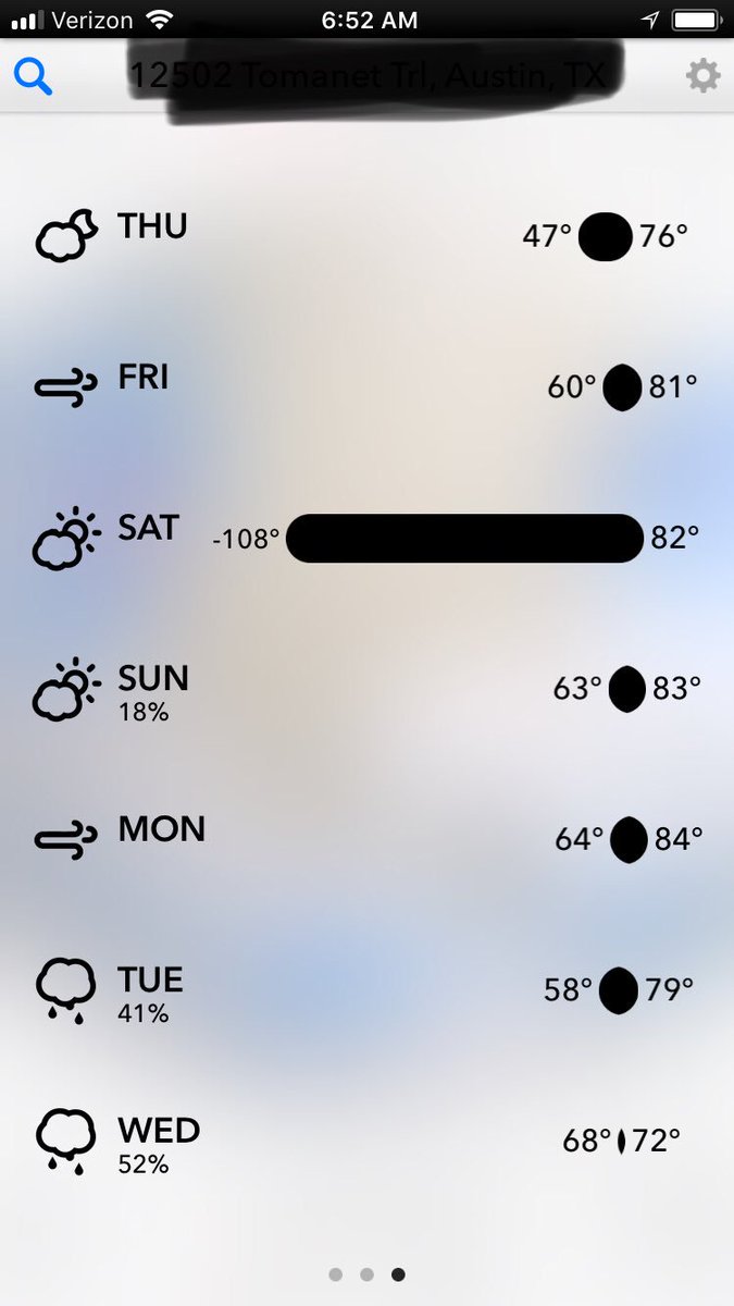 melmackirkham's tweet photo. @Burton_Spectrum - I’m pretty sure my weather app is wrong about Austin’s Saturday weather- but what do you think? https://t.co/camVxorDR3
