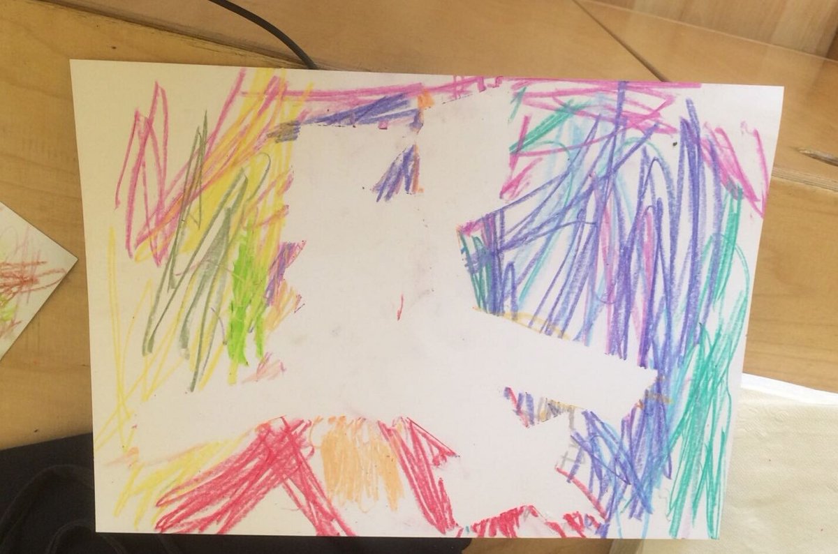 workinproject's tweet image. Chi dice che l'arte contemporanea non è arte? Noi siamo del parere opposto e la divulghiamo all'asilo nido! Ecco un elaborato di Tape Art