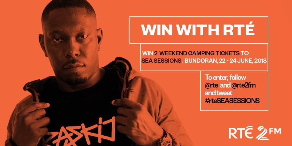 rte's tweet photo. Win 2 weekend camping tickets to @Seasessions, Bundoran, 22-24 June, 2018... headliners: @DizzeeRascal, @Rudimental, @WalkingOnCars & many more. To enter follow @rte and @RTE2fm and tweet #rteSEASESSIONS https://t.co/d1NFj2jWTk