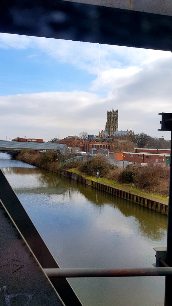 A view from a bridge. #DoncasterMinster (St George's Church) #Doncaster 22.3.18.