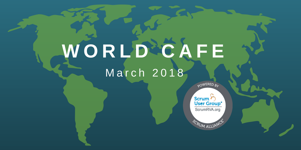 🌍 Join ScrumRVA next Tuesday, March 27 for a World Cafe session! What's World Cafe? Learn more &amp; RSVP here: meetup.com/Scrum-RVA/even…