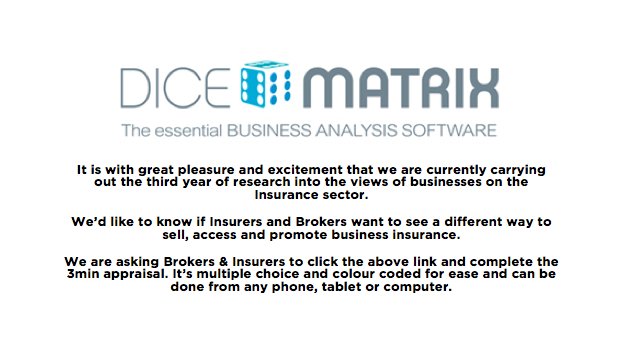 dicematrix's tweet photo. @PKF_Littlejohn Broker &amp; Insurer Survey: https://t.co/DiJtFL0i3E

Thank You! https://t.co/FVdJcrmCo2