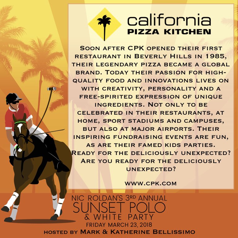 NicRoldan's tweet photo. All this month @calpizzakitchen Wellington Green is running this amazing campaign to benefit @BrookeUSAorg. An easy way to show your support. A big thank you to the team there for all your support of @brooke_usa & @nicroldan’s #SunsetPolo & White Party 🙌 🍕 https://t.co/nIB1LTJGp5