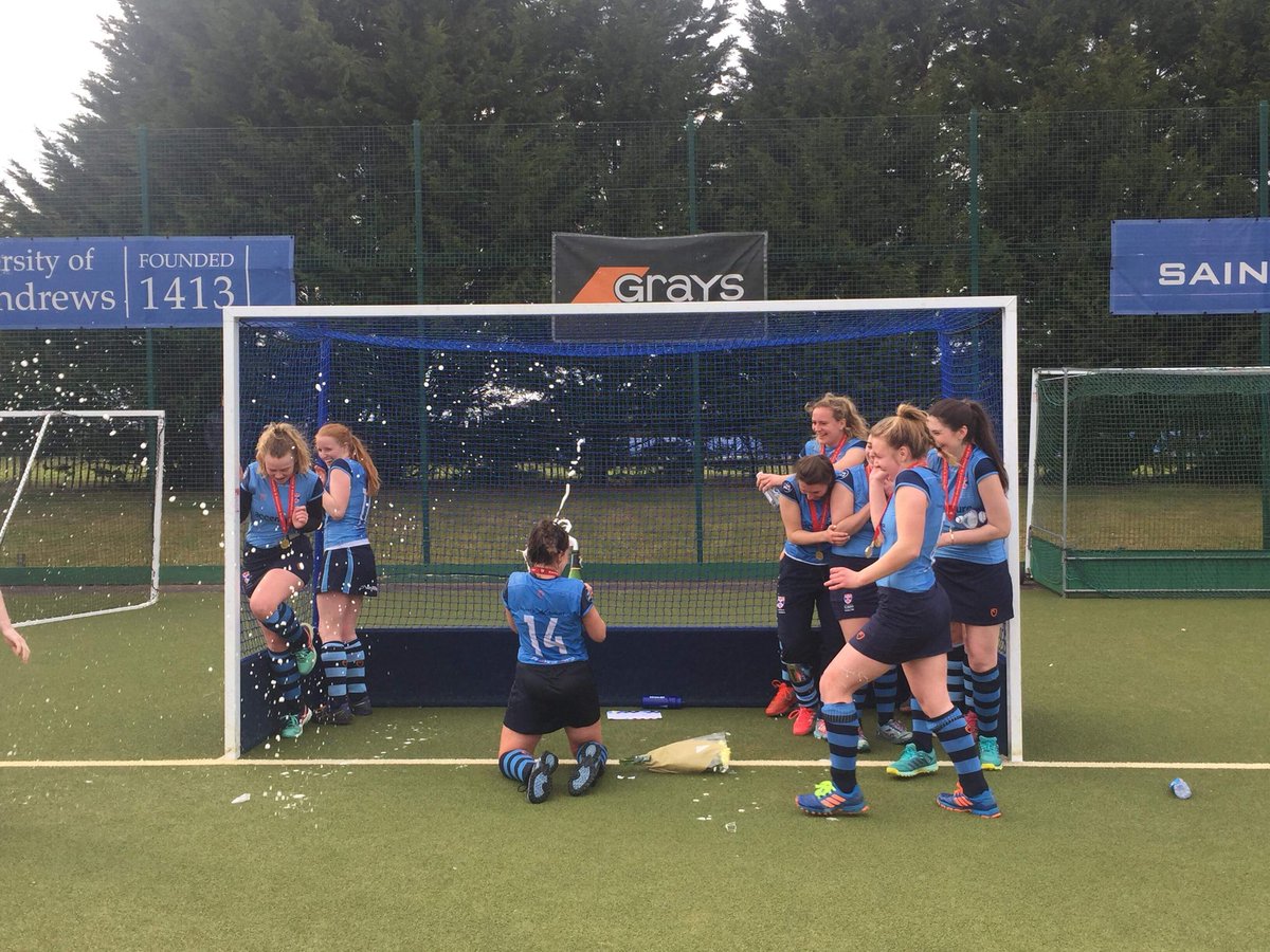 #Belonging to this golden team 💙 <a href="/UStAHockey/">Saints Hockey</a> Women’s 1s crowned league and Conference cup winners!