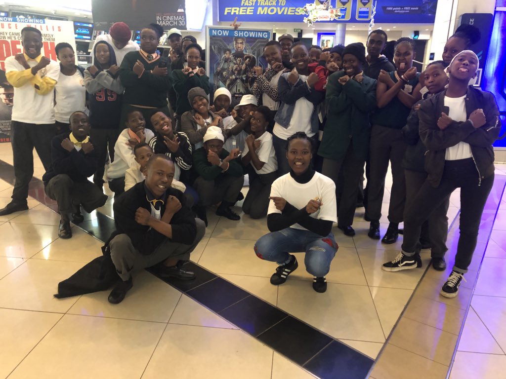 AyandaAllie's tweet photo. Who says education must be a bore? @BukhoBami we learn while having fun! Maponya Mall, Black Panther @947BClub @Anele @ThembiMrototo @AlexCaige let’s go🍿 🎥 https://t.co/288UuPU2oX