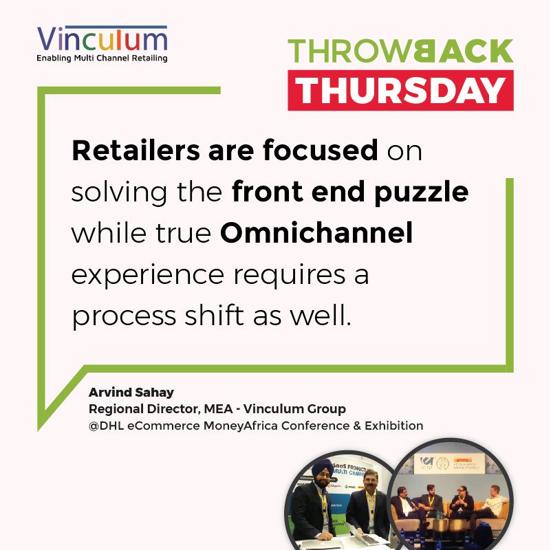 Quote of the day!
'Retailers are focused on solving the front-end puzzle, while true #OmnichannelExperience requires a process shift as well.” - Arvind Sahay @DHL eCommerce Money Africa Confex
#ThrowbackThursday #DaVinningCode #Retailers #eCommerce