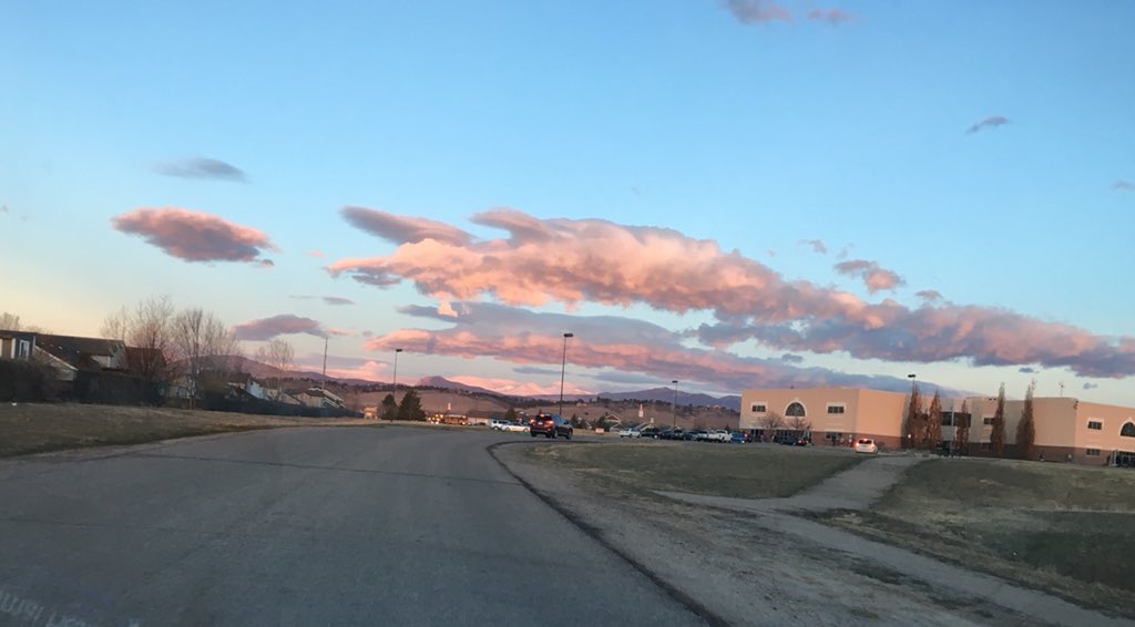 Sunrise facing east At Lucile Erwin Middle School in Loveland. @DutraWeather