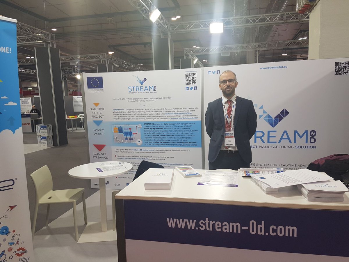In Parma for the #MECSPE. Meet #stream0d at the stand and discover more about the #European #project for #zero #defect #manufacturing with <a href="/ortegafraile/">Alberto Ortega</a>  (@ITAINNOVA) and Paolo Satta <a href="/DayOneLab/">Day One</a>. #Industry40 #40dm