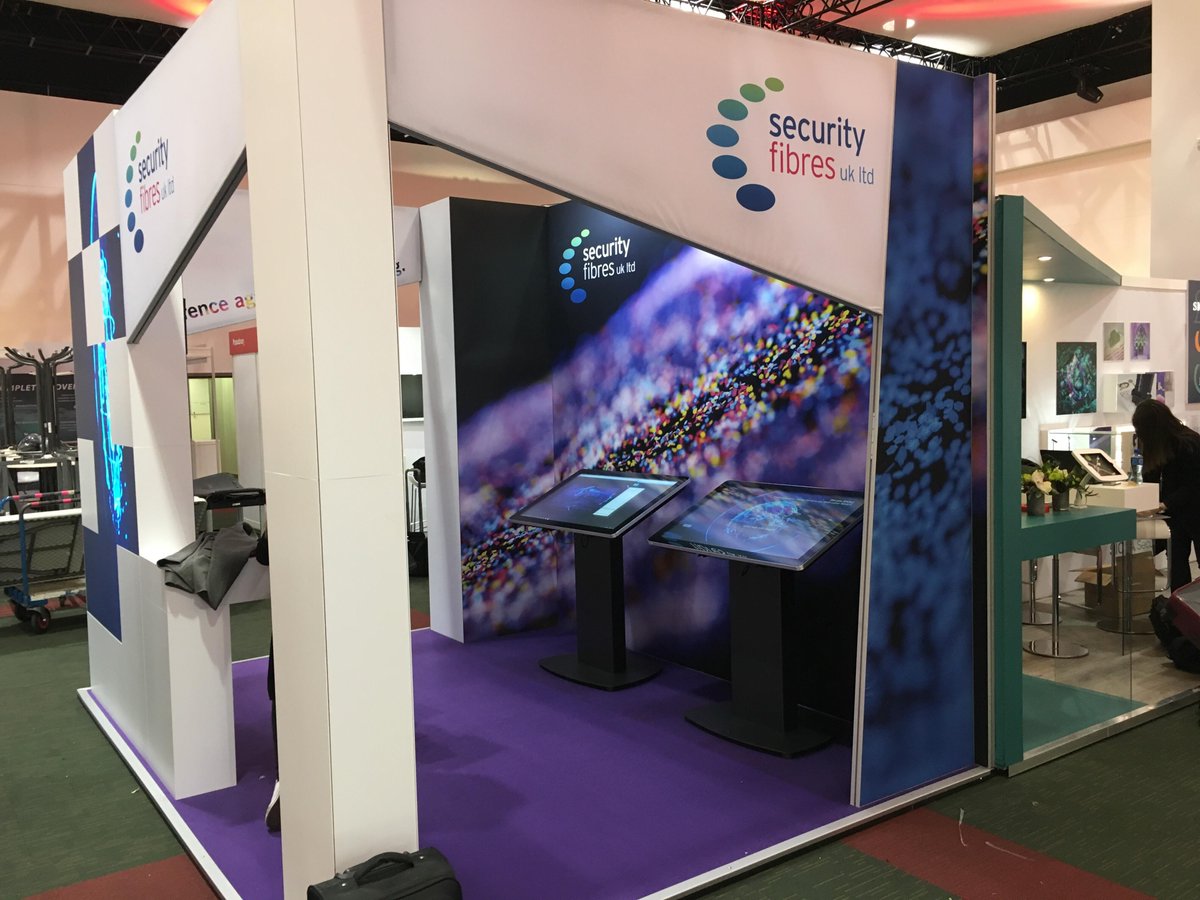 GHDisplay's tweet image. Fantastic custom exhibition stand for #securityfibresltd at #securityprinters. Visit them in Dublin on stand number 19.
