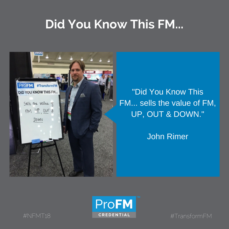 Did You Know This FM continues at #NFMT18 Booth 2431 today. Stop by to share your unique roles and stories from the field! #TransformFM