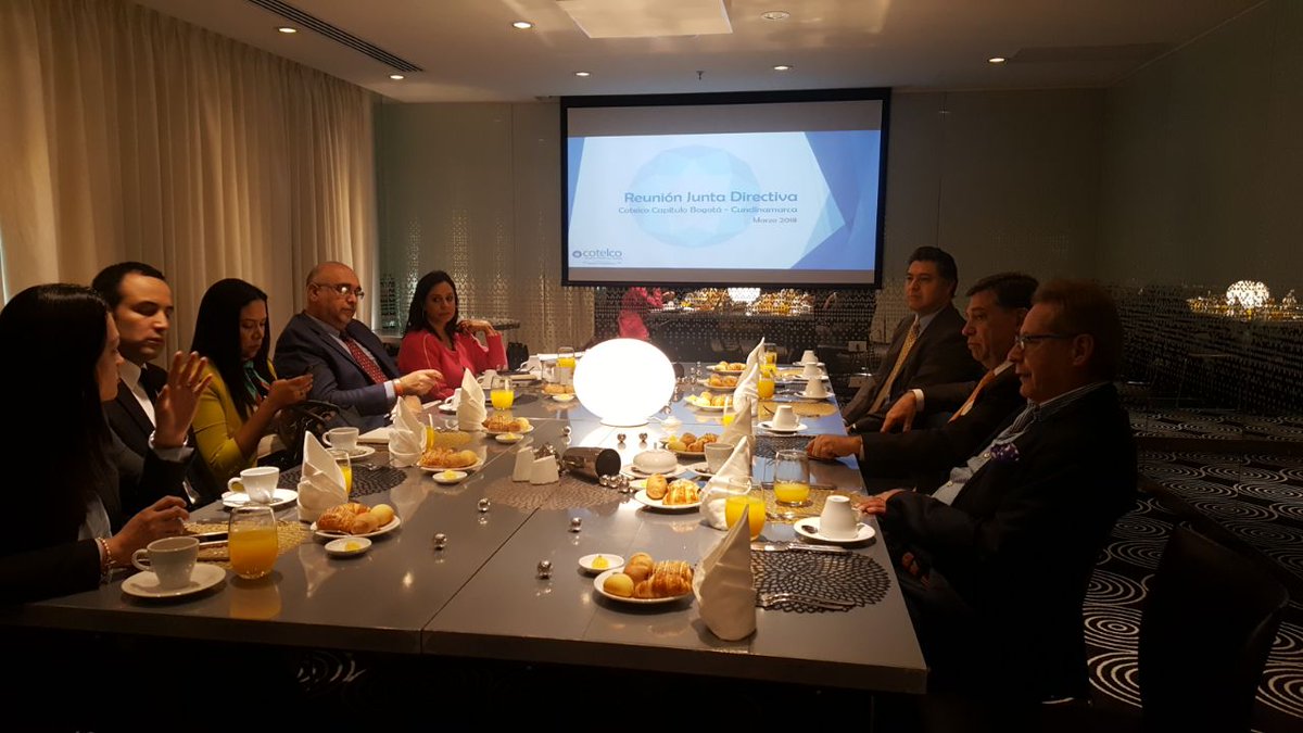 CotelcoBogota's tweet photo. #BuenosDias, Hoy arrancamos con nuestra Junta Directiva #Cotelco Capitulo #Bogota - #Cundinamarca Que se lleva acabo en el @WBogotaHotel , con la participación de @pattyguzmanz #ClaudiaDuarte #KarenMorales #VanessaEstrada #MarcoDominguez #JorgePinzon #MarioSoto #JorgeVenegas https://t.co/4kVzzpZ4dw