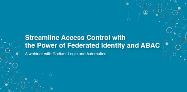 axiomatics's tweet photo. TODAY at 1pm CST join @RadiantLogic and @Axiomatics for a live webinar on streamlining access control. Register here: https://t.co/Huw2KoqTBB hosted by @ggebel and Wade Ellery #cybersecurity #accesscontrol #identity #ABAC https://t.co/UzalsI6AfB