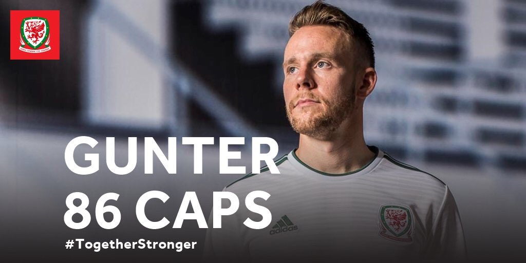aaronramsey's tweet photo. Gutted to not be over there with the boys but what a result and what an achievement for these 2 players @chrisgunter2 and @garethbale11 congratulations on your records 👏👏👏 plenty more to come! https://t.co/ApmaI3TMVw