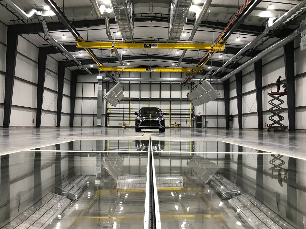 Recently Millwrights with the State Group installed the precision rails at the new Calspan Crash lab in Cheektowaga. The nearly 700 foot long rails that guide the sled attached to the vehicle were set to +/-.001 for elevation, tilt, and straightness.
