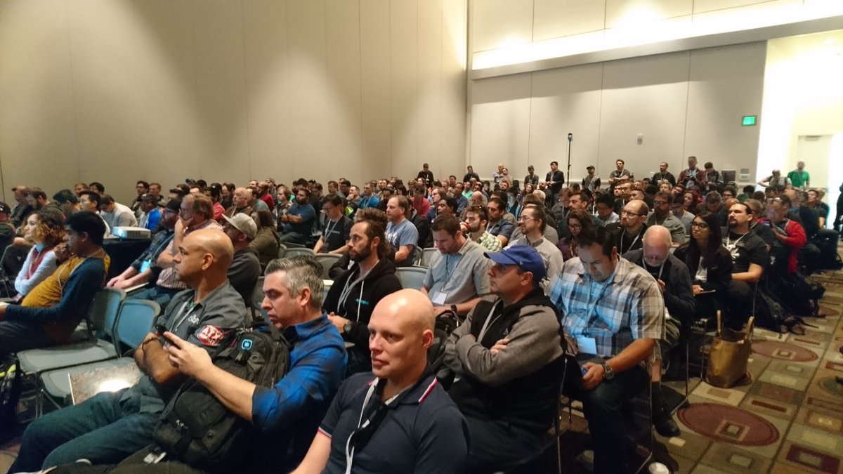autom8broker's tweet photo. We had a great crowd at #scale16x for @michael_hrivnak 's talk. Thanks all for coming, sharing use cases, following up at the @redhatopen booth, and thanks @fuzzychef for the photos! https://t.co/zcMvfk408a