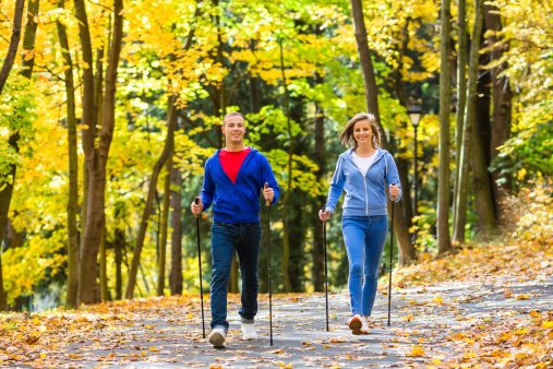 NHSuk's tweet photo. Nordic walking is a full-body exercise that's easy on the joints and suitable for all ages and fitness levels. Find out about the Nordic walking technique, the health benefits and getting started: https://t.co/OpGYGr2u3D https://t.co/DAkQdFDVSH