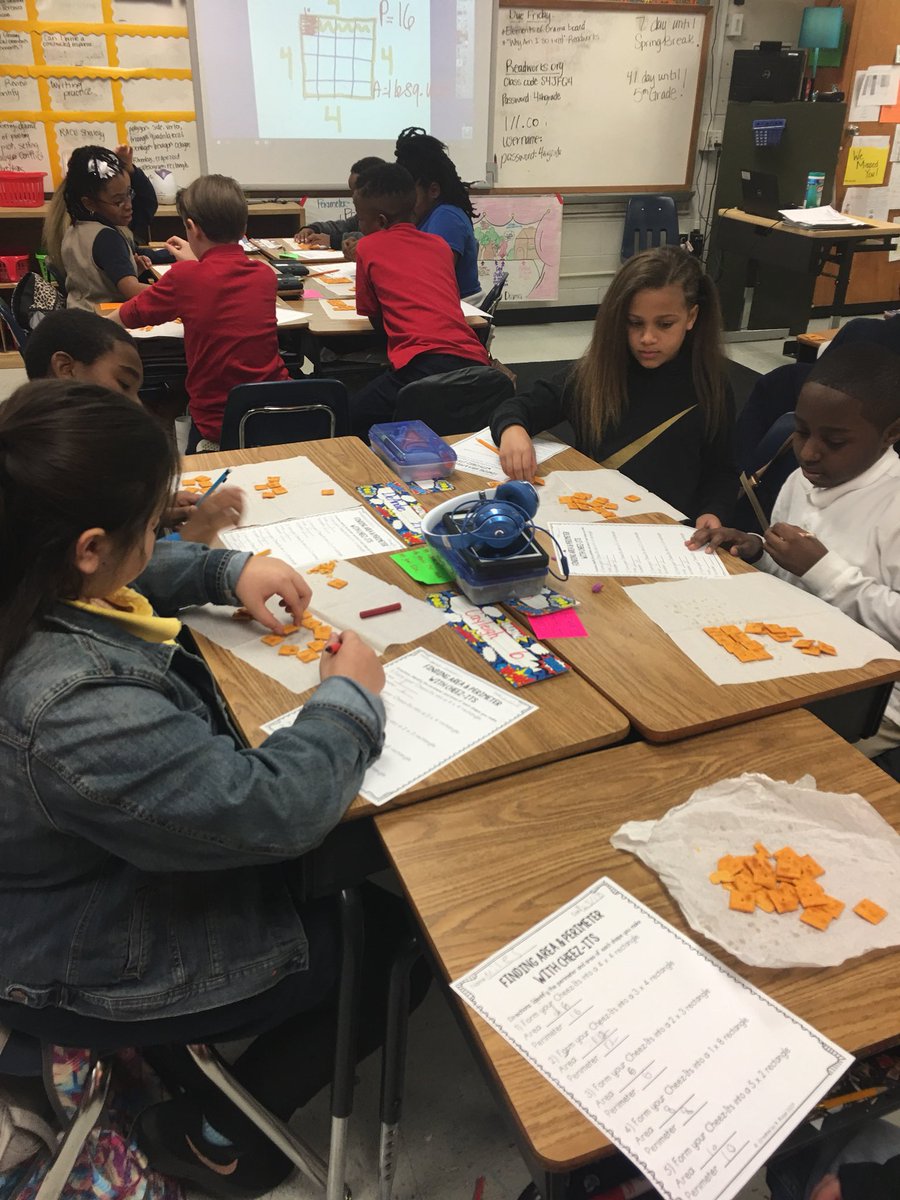 tmhhenderson's tweet photo. Area and perimeter are more fun with snacks!! #ncssbethebest #4thgrade @PDESRams @Clydianw https://t.co/6Lqr2KNFfJ