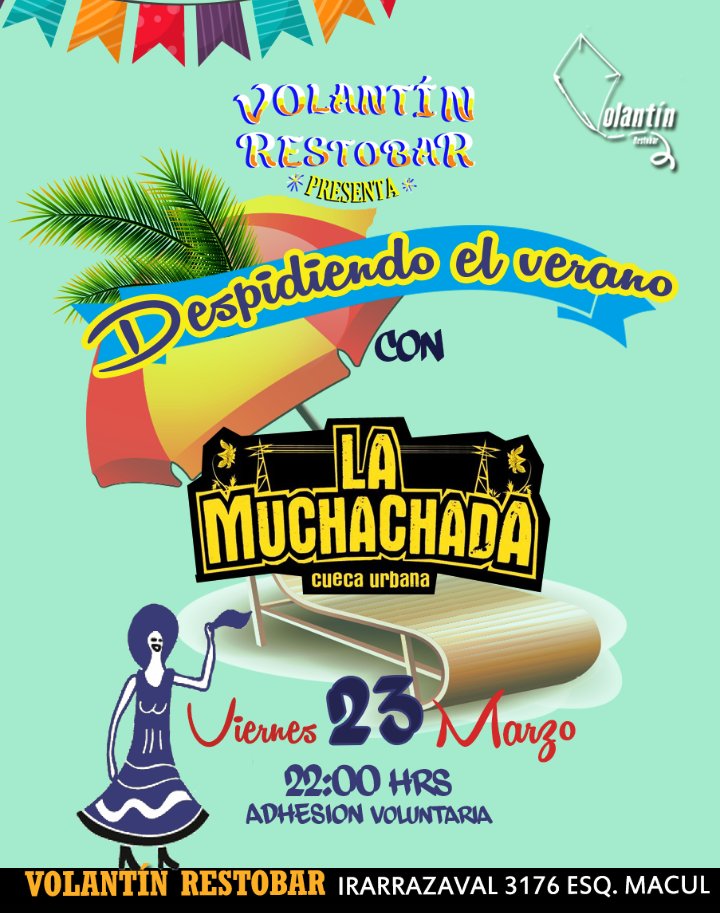 muchachadacueca's tweet photo. MAÑANA #VIERNES EN EL LUGAR MAS ENTRETENIDO DE ÑUÑOA #RestoBarElVolantin BUENAS SERÁN LAS CUECAS!!! JUNTO A @muchachadacueca  @Jaimitius_EF  @carialmendra  @Marielacanta  @LOBA2930  les esperamos!!! @cueca_la @Cuecapp @ViudosDeLaUno @LuchodeChile @clauconserva @VIDAURBANCHILE https://t.co/Biri1fbuvC
