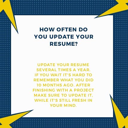 Remember to keep it up to date, and don't let it go outdated. For more info make sure to stop by the College and Career Room in Room 6-103.