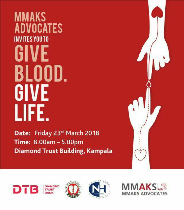 ug_lawsociety's tweet photo. MMAKS Advocates is giving back and invites you to #GiveBlood tomorrow 23 March at the Diamond Trust building from 8 a.m.
#GiveBloodGiveLife https://t.co/XMCLSraf3L