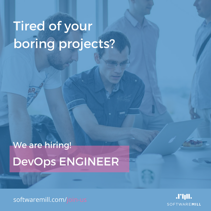 softwaremill's tweet photo. Want to work on exciting projects with passionate and skilled people? So do we! 
Yes, we are looking for you! #DevOpsWanted 
Don’t be shy and join us! #WeAreHiring
👉 https://t.co/TzVhQtsdBZ
#DevOpsJobs #remotejobs #ITjobs #JoinUs https://t.co/4kERXXiUCF