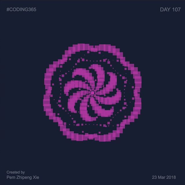 pemxie's tweet photo. 👨💻Coding365 🙌 Day-107 Pixel Flower #processing #p5js #generativeart #coding #Coding365 #loop #animation #gif #creativecoding #code365 #javascript #everyday #dailyart #designcomputing #designcoding #codeart #computergraphics #design #inspiration #dig… https://t.co/0fyLfyNBEW https://t.co/qWo63X6TZ2
