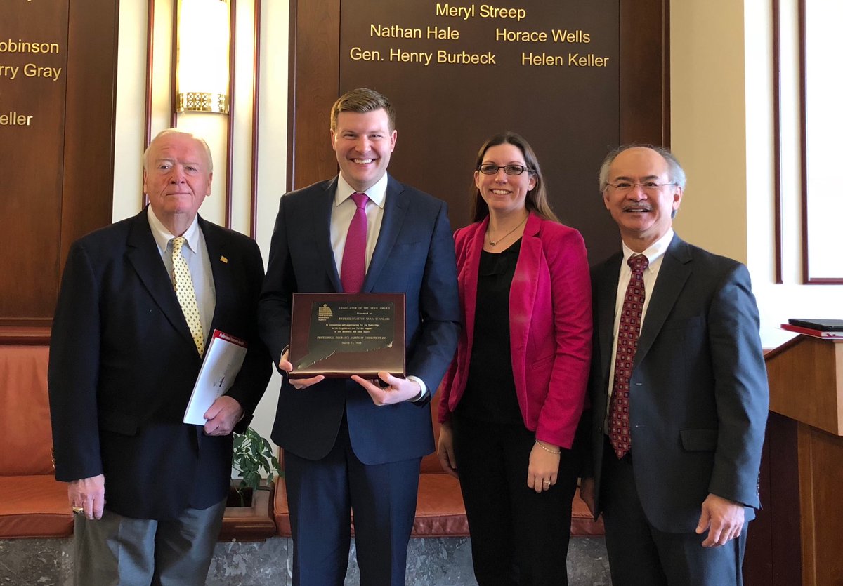 SeanScanlonCT's tweet photo. Honored to be recognized as “Legislator of the Year” by the Professional Insurance Agents of CT. Thank you! https://t.co/awd2SJDCtQ