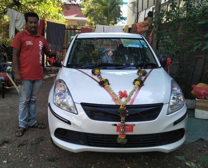 deepigoyal's tweet photo. One of our delivery personnel just bought a car. #ChangingIndia https://t.co/CMZbzPEVfG