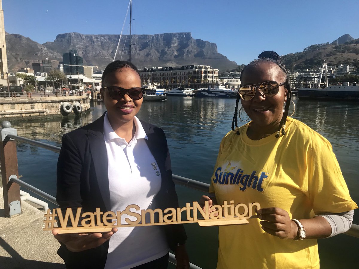 OperationSA1's tweet photo. Dr Myriam Sidibe, Unilever Africa Social Mission Director (left); Phetho Ntaba @DWS_RSA - @Abramjee - @mandela_ndileka #SaveWaterAmbassadors & Tshidi Ramogase, Public Affairs and Communications Director: Cocal Cola Beverages South Africa. #WaterSmartNation @Sunlight_ZA https://t.co/Csp16ZQH3Z