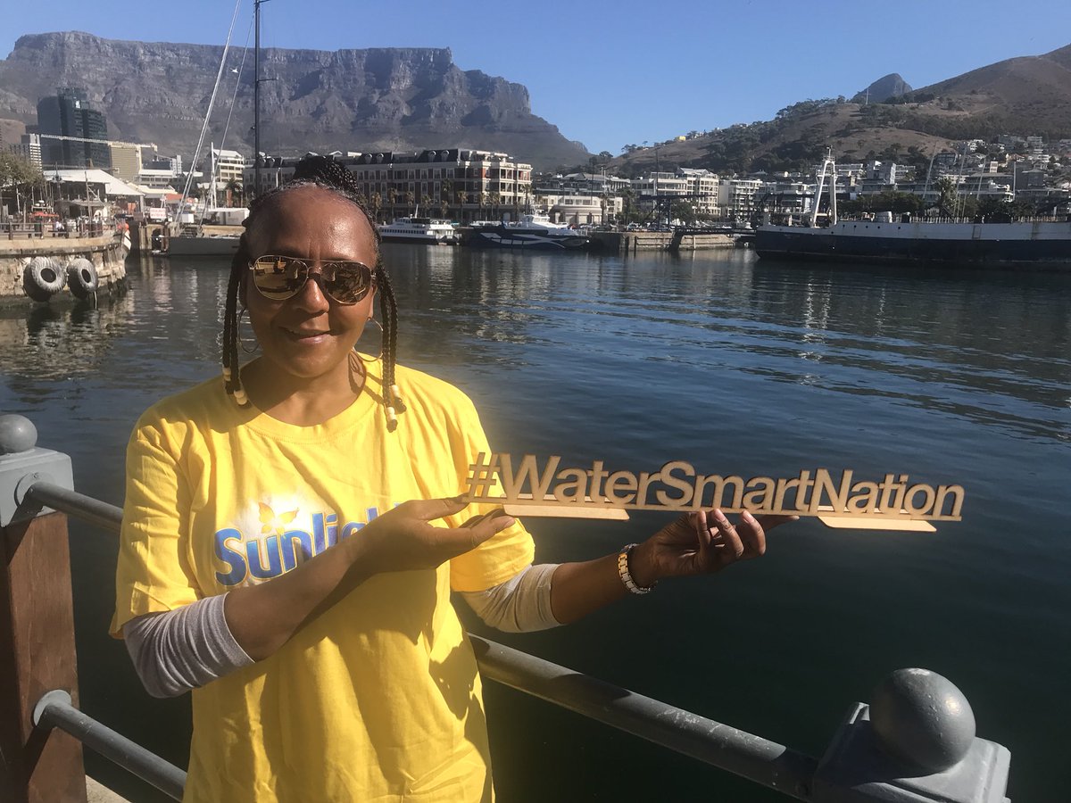 OperationSA1's tweet photo. Dr Myriam Sidibe, Unilever Africa Social Mission Director (left); Phetho Ntaba @DWS_RSA - @Abramjee - @mandela_ndileka #SaveWaterAmbassadors & Tshidi Ramogase, Public Affairs and Communications Director: Cocal Cola Beverages South Africa. #WaterSmartNation @Sunlight_ZA https://t.co/Csp16ZQH3Z