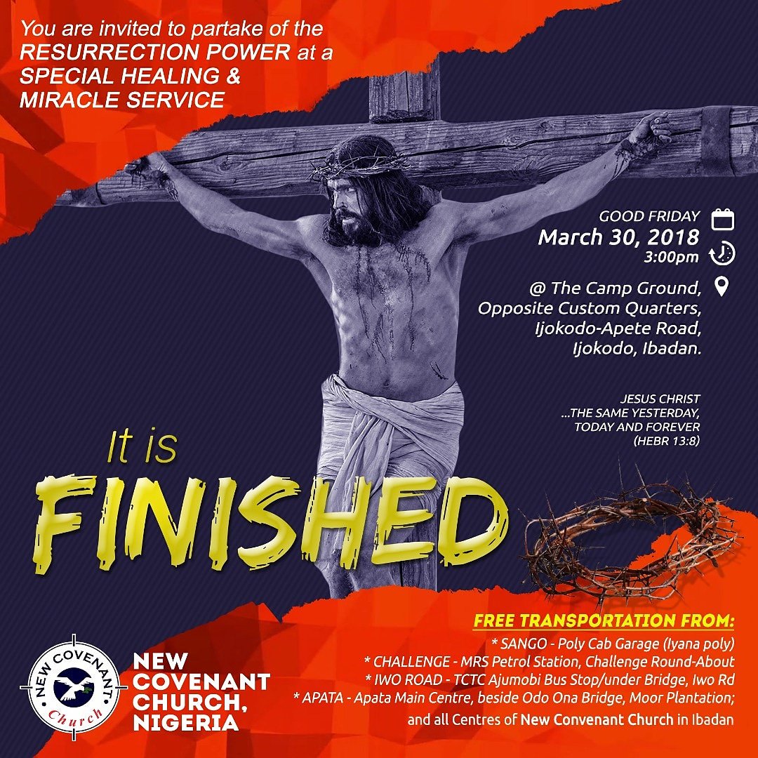 nccagodiyouths's tweet photo. ‘IT IS FINISHED!’ Our yearly Jesus resurrection program will hold from Wednesday 28th to Friday 30th March. https://t.co/QuLL2LLini