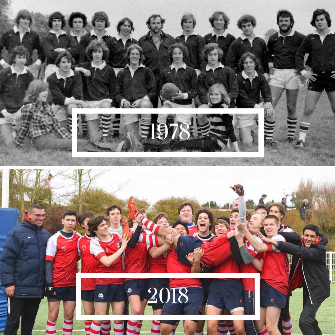 We are proud that our athletes are respected internationally both for their achievements and their sportsmanship, both then and now. A glimpse into our team from 1978 and 2018.

#tbt
#throwbackthursday
#rugby 
#asparis
#internationalschool
#sports
